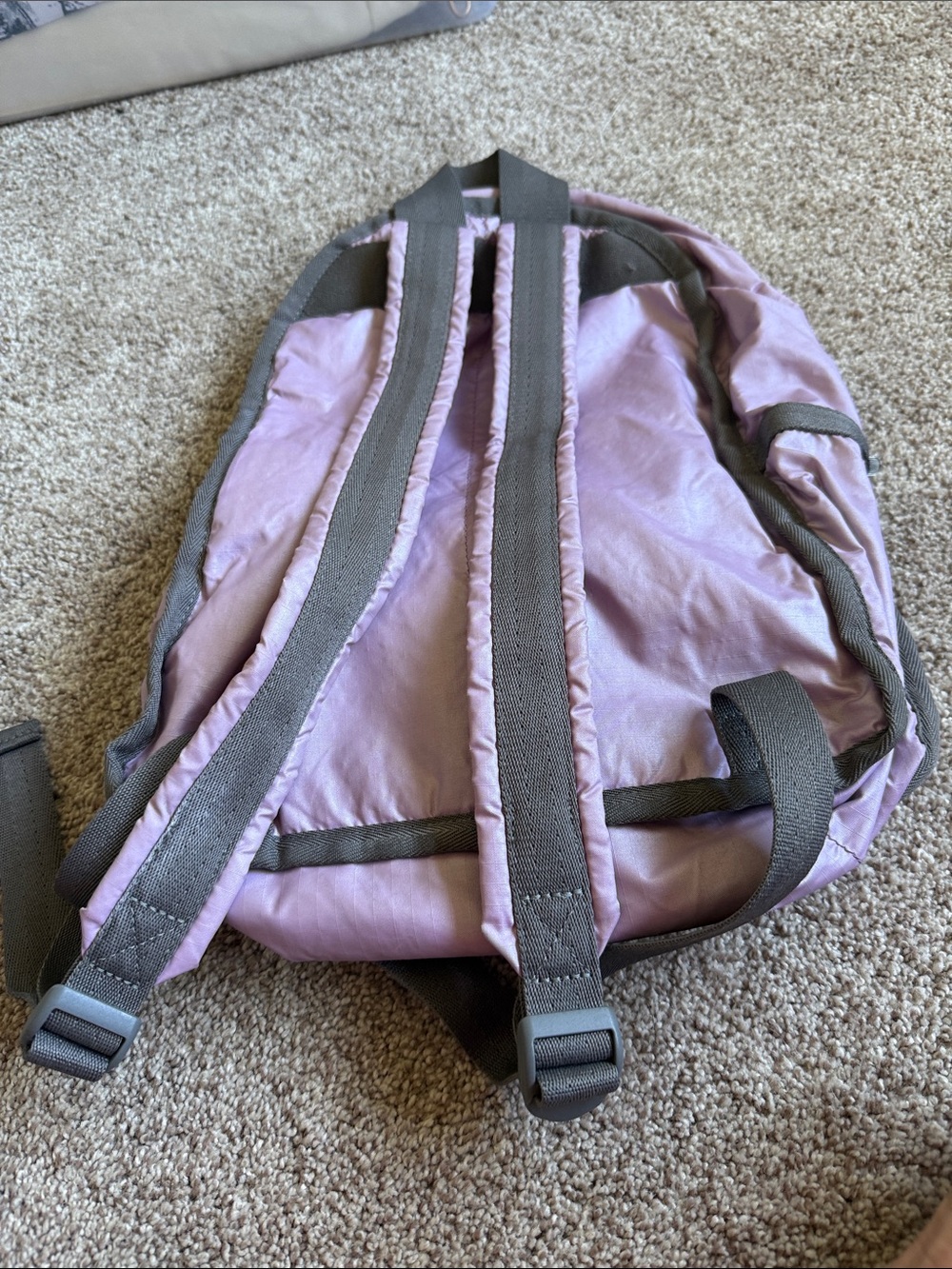 LeSportsac Lavender Nylon Backpack with Gray Trim - Picture 2 of 3